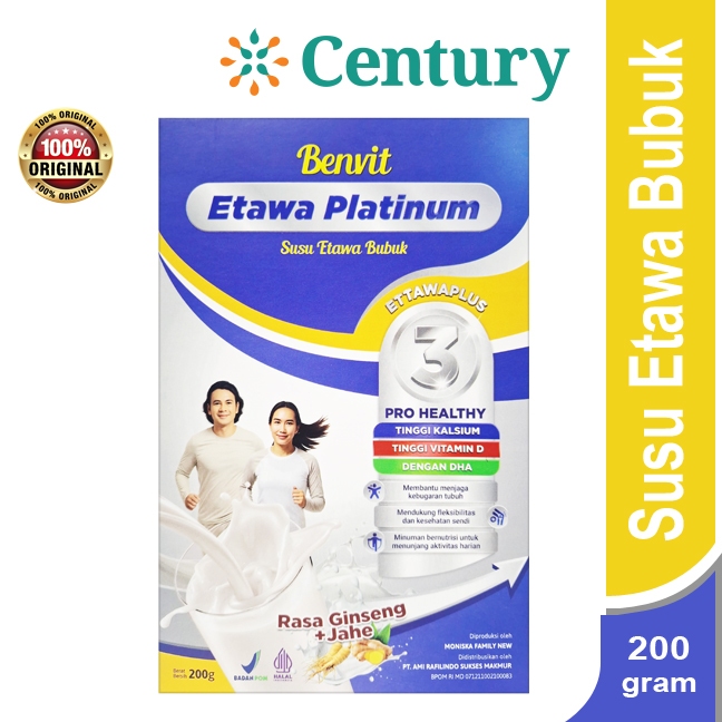 BENVIT ETAWA PLATINUM GINSENG+JAHE 200GR / SUSU KESEHATAN TULANG SENDI