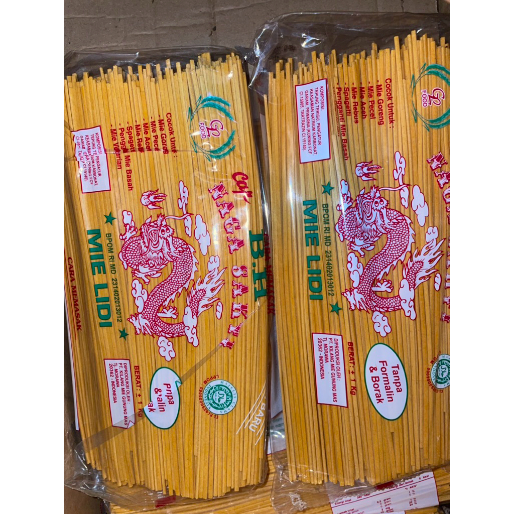 Mie Lidi Cap Naga Sakti 1kg Mie Gomak/Spagheti KHAS MEDAN TERMURAH