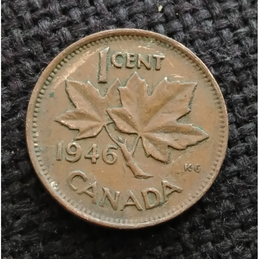 Koin Kuno Canada 1 Cent King George VI tahun 1946