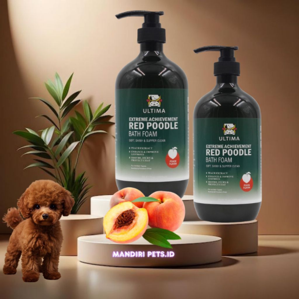 Ultima Red Poodle Bath Foam Shampoo 1000ml / Shampoo Anjing Poodle / Shampoo Anjing Ultima