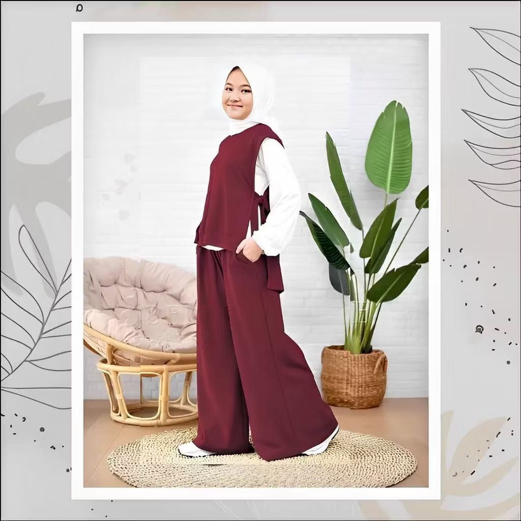 Baju Setelan Anak Perempuan Tanggung Sherina set untuk Usia10-15 Tahun Bahan Crinkle Airflow