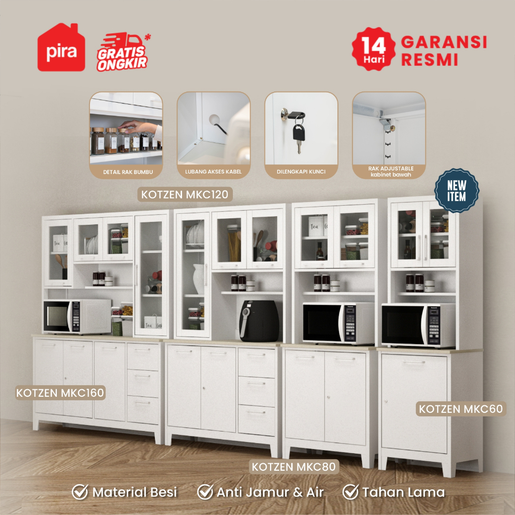 PIRA - KOTZEN MKC 120 Lemari Dapur Besi / Rak Dapur Besi / Kitchen Set Besi