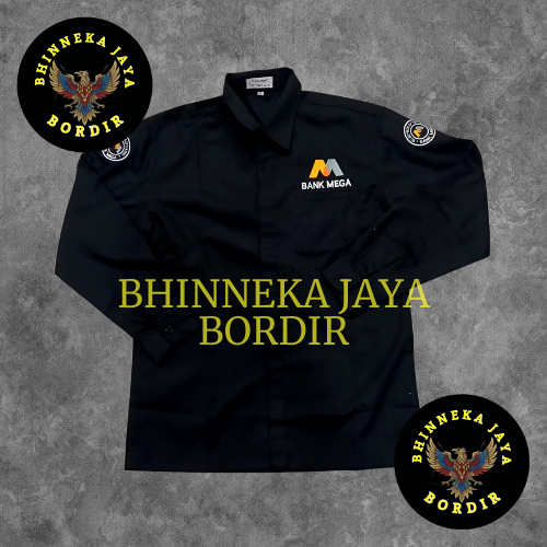 KEMEJA BANK MEGA • SERAGAM BANK MEGA BORDIR