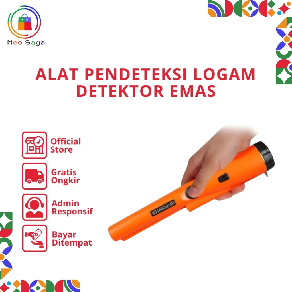 Alat Pendeteksi Logam Detektor Emas Harta Terpendam Metal Emas Perak Deteksi Tahan Air Original