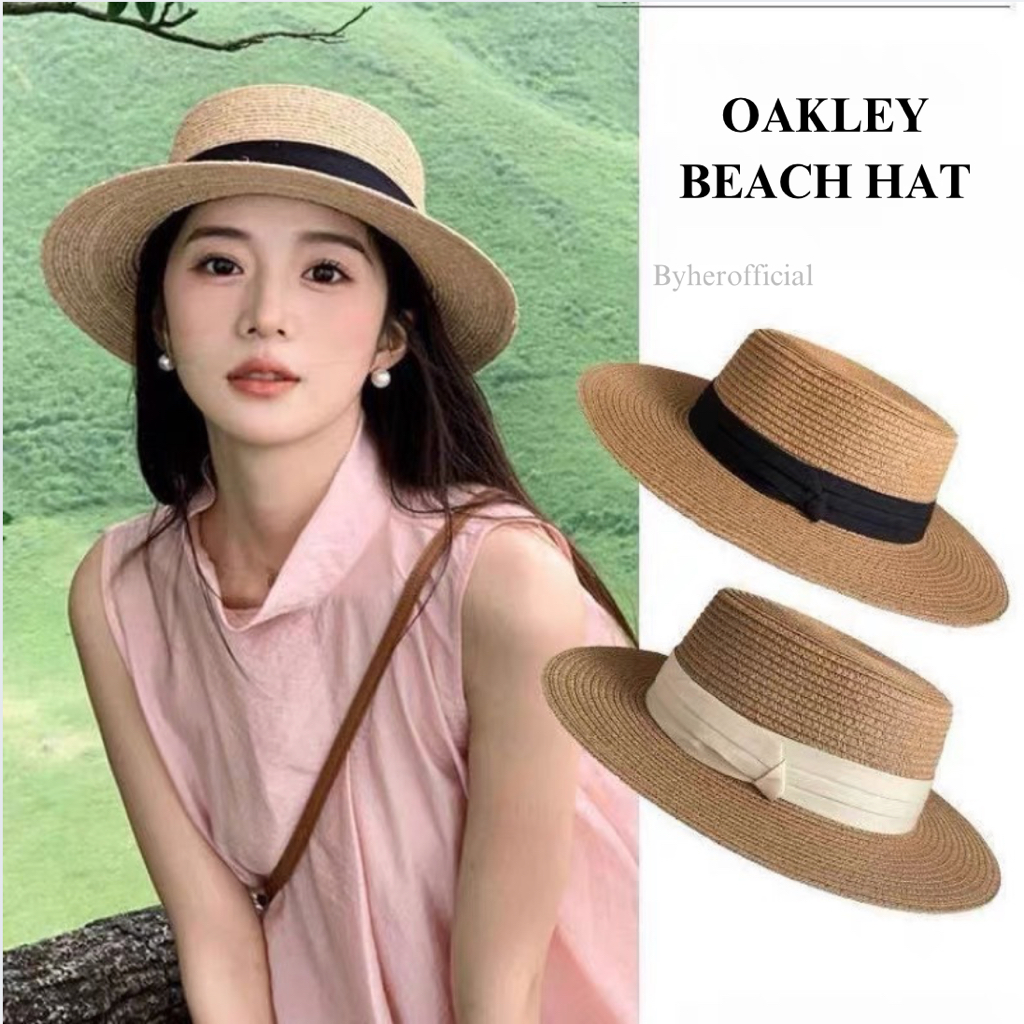 By Her Official - Topi Pantai Wanita Premium Model Boater Lebar / Topi Pantai Unisex Pria Wanita / T
