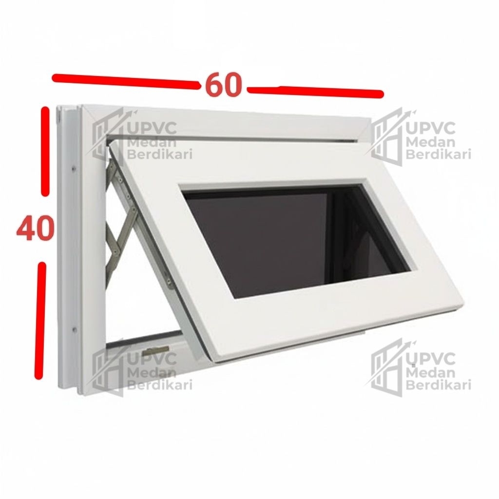 JENDELA BOVEN UPVC JUNGKIT 80 CM x 50 cm ( L x T )