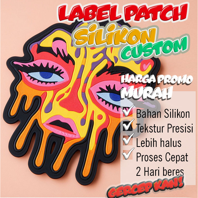 Label patch jersey custom desain sendiri harga murah bahan ssilikon unik menarik tajam dan presisis 