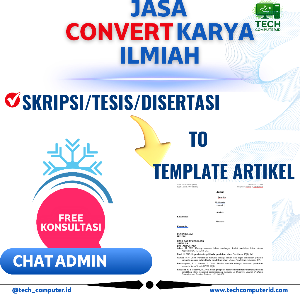 JASA CONVERT KARYA ILMIAH MENJADI TEMPLATE JURNAL