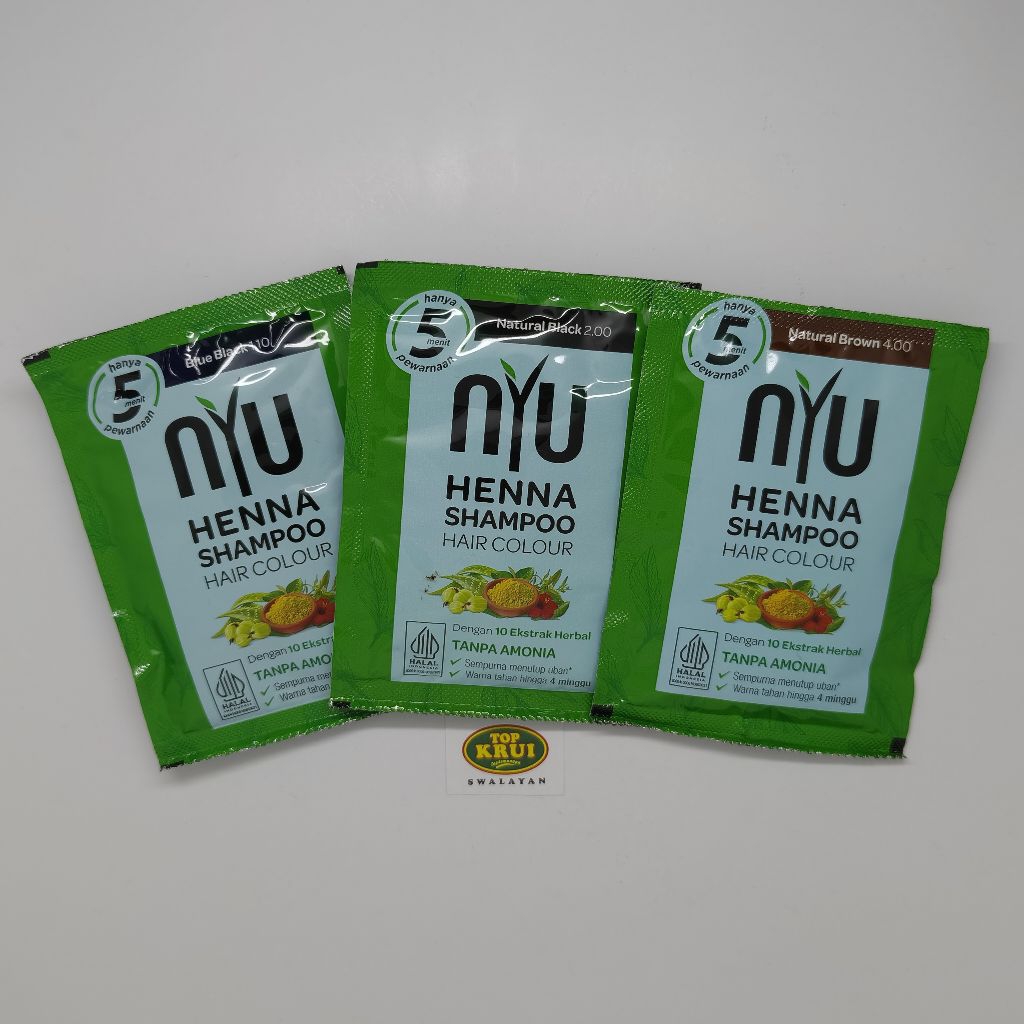 Nyu Henna Shampo Hair Colour Shampo Nyu Pewarna Rambut Instan