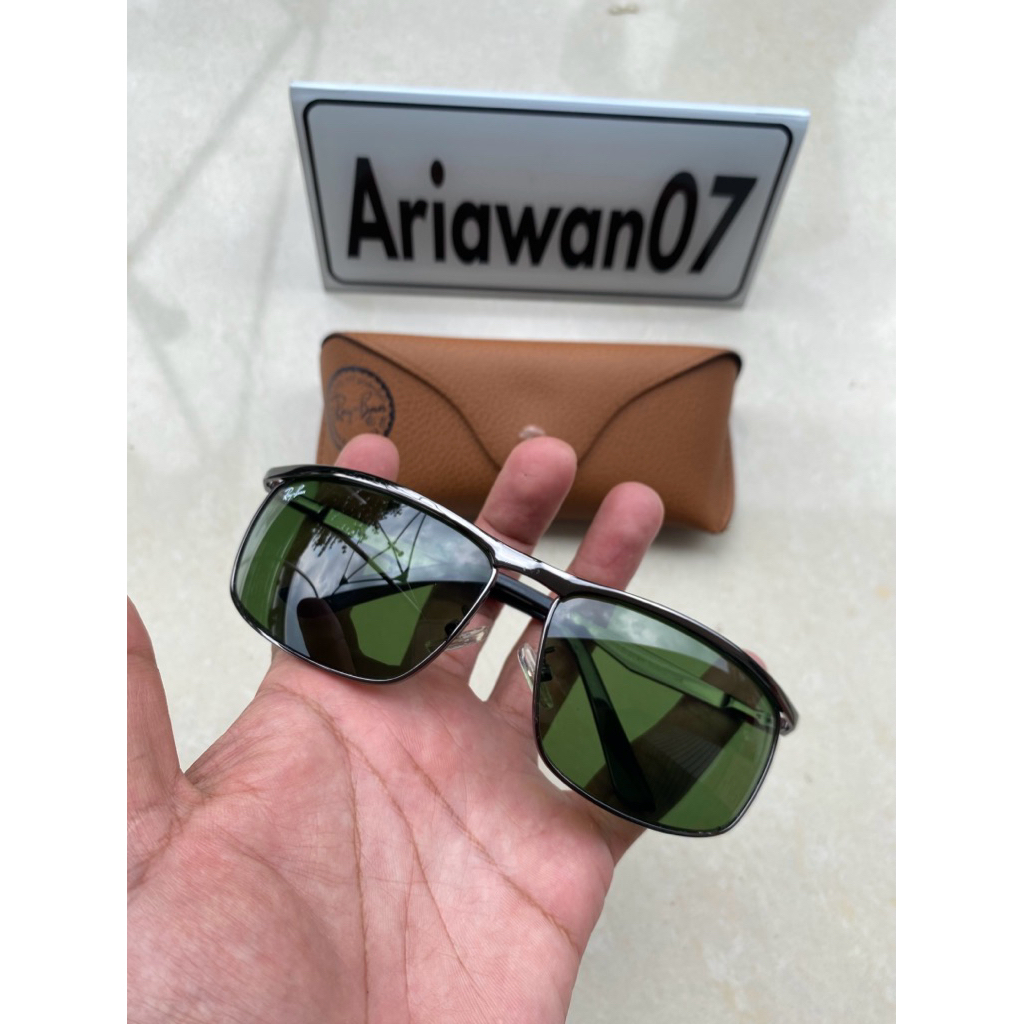 kacamata ray-ban rb 3462 frame gan carbon kaca hijau
