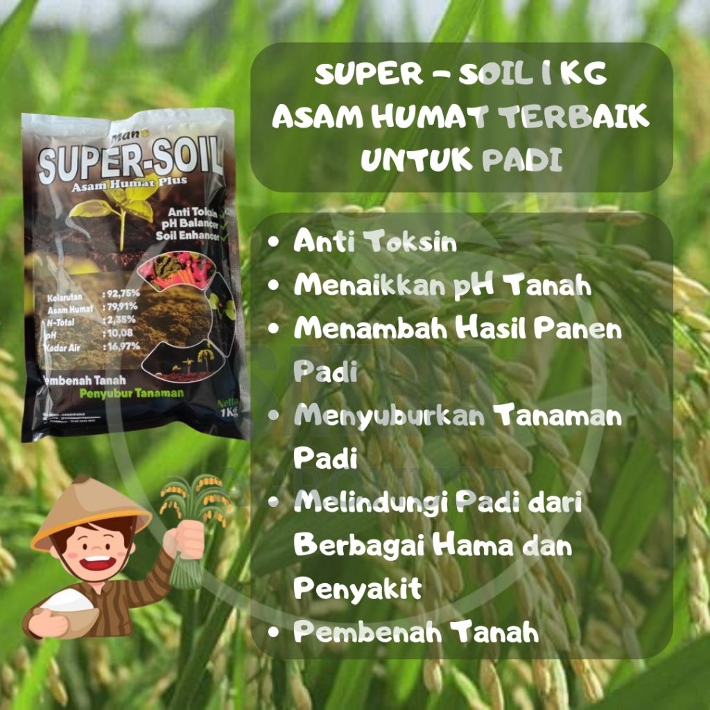 Asam Humat Super Soil 1 Kg / Asam Humat Pencegah Asam-asaman pada Padi