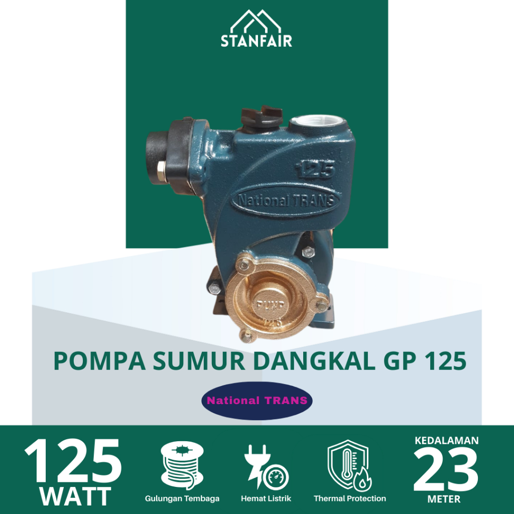 National Trans Pompa Sumur Dangkal GP 125 / GP 125 National Trans /  Pompa Air Sumur Dangkal Nationa