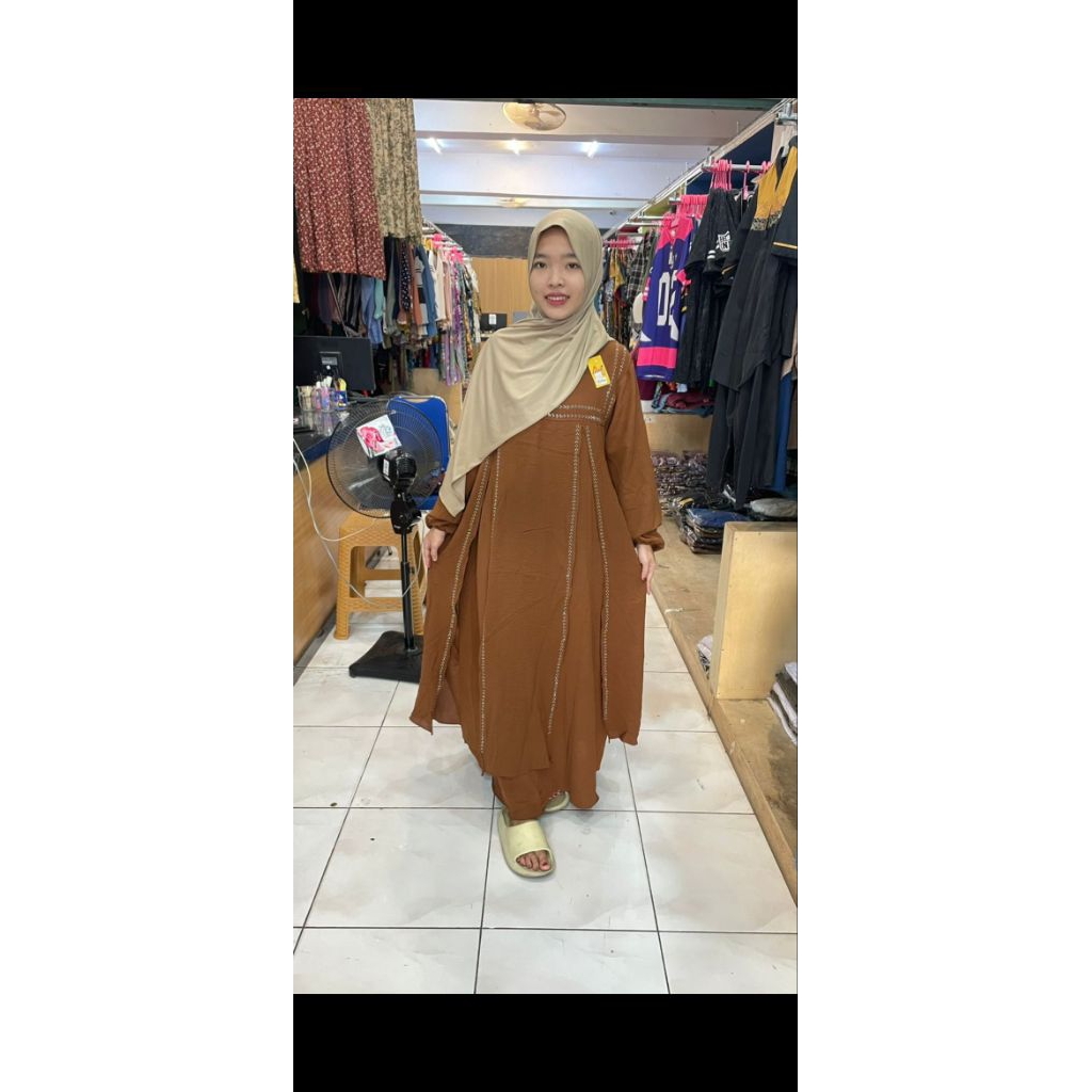 Dres gamis Cringkel mewah Elegant gamis terbaru viral kekinian
