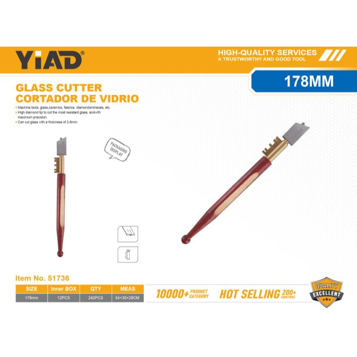 YiAD  Alat Pemotong Kaca Manual Pisau Cutter/Alat Pemotong Kaca / Glass Cutter