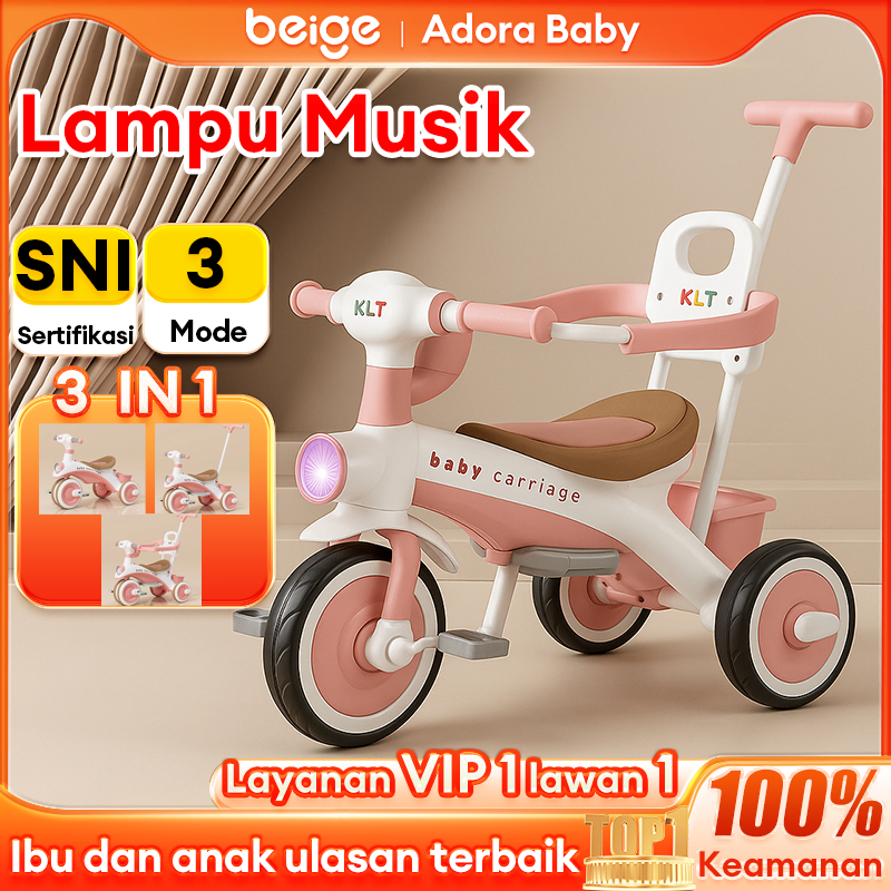 Sepeda Anak Roda 3 Family Perempuan/laki laki Tiga Anak Sepeda Bayi Tricycle Anak Sepeda Anak