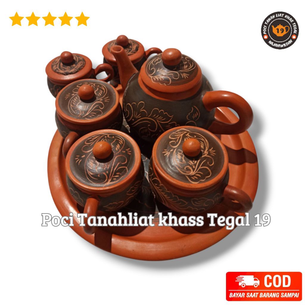 Poci Tanah liat motif batik cangkir 5