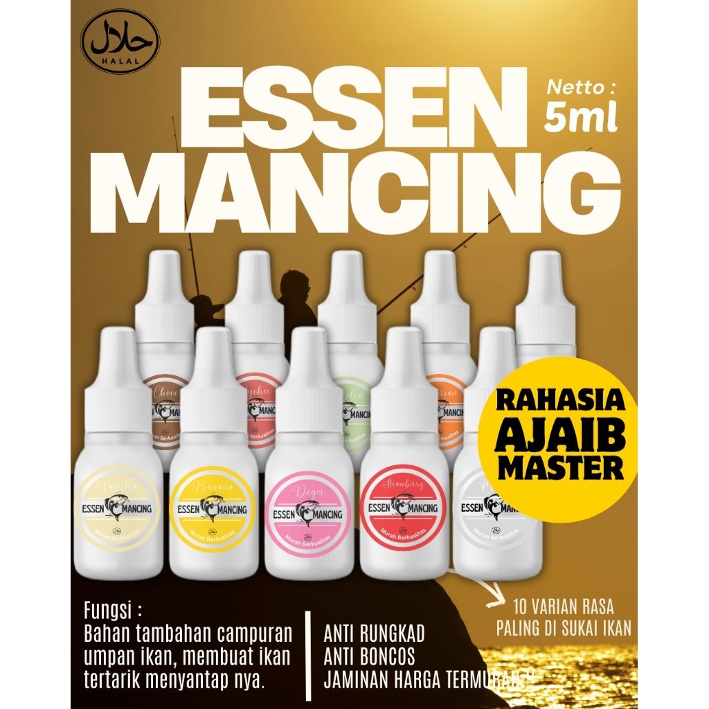 UMPAN PANCING CAIRAN 5ML AJAIB IKAN ESSEN ESEN SEMUA JENIS IKAN PENARIK IKAN UMPAN CACING SALMON CAI