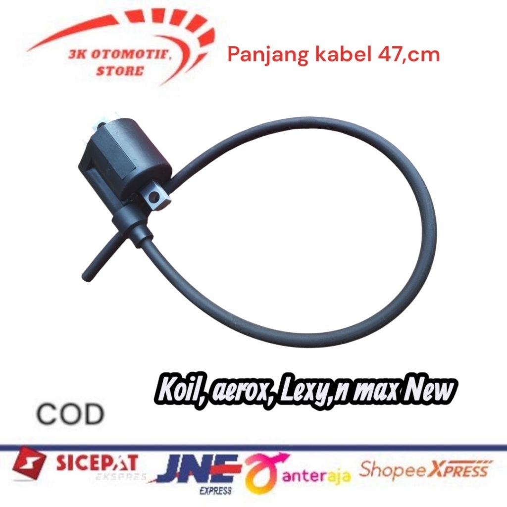 KOIL,YAMAHA AEROX,LEXY N MAX NEW,KOIL PENGAPIAN AEROX LEXY N MAX NEW .PANJANG TOTAL KOIL 53 CM