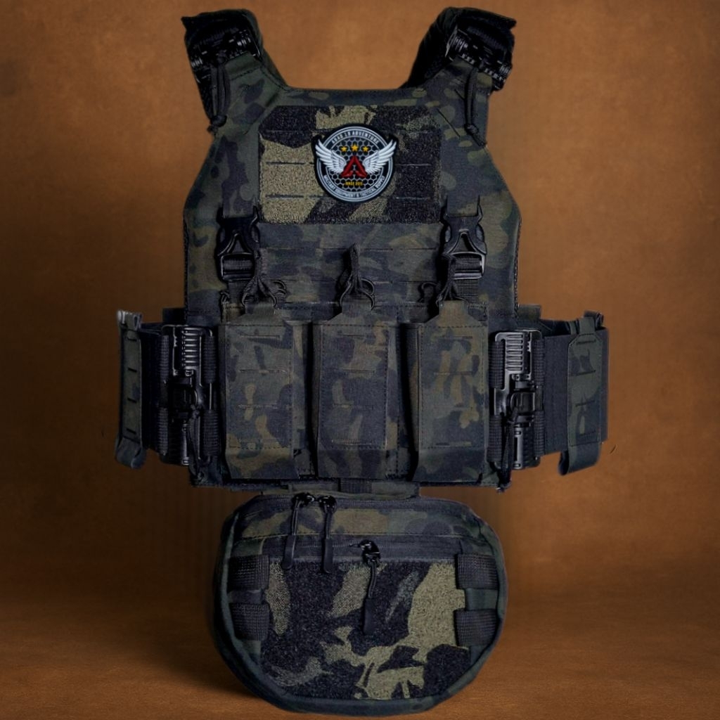 Abas 19 Adventure - Rompi BLACKOUT WARRIOR TACTICAL ARMOR MULTICAM BLACK | BODY VEST LASSER CUT QUIC