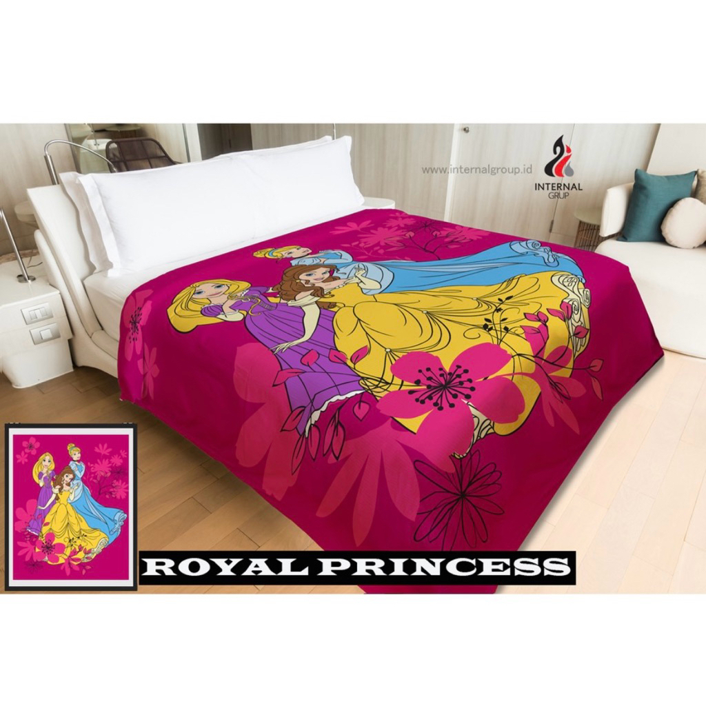 selimut bulu internal motif princess ukuran 160x200