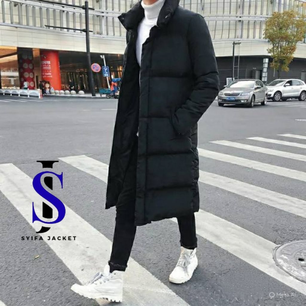 Jaket panjang musim dingin pria / mantel bulu musim dingin/ long coat pria Terbaru
