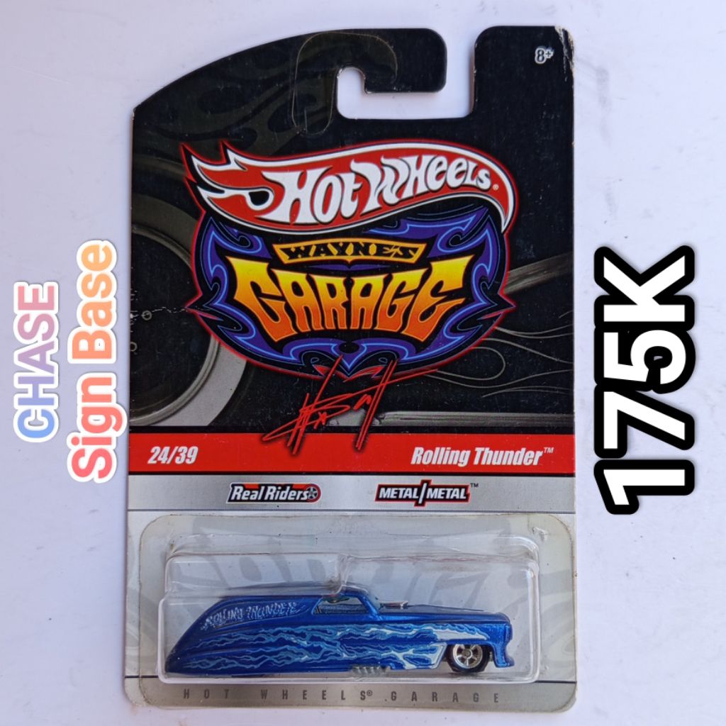 hot Wheels Waynes Garage Rolling Thunder Biru CHASE Sign Base
