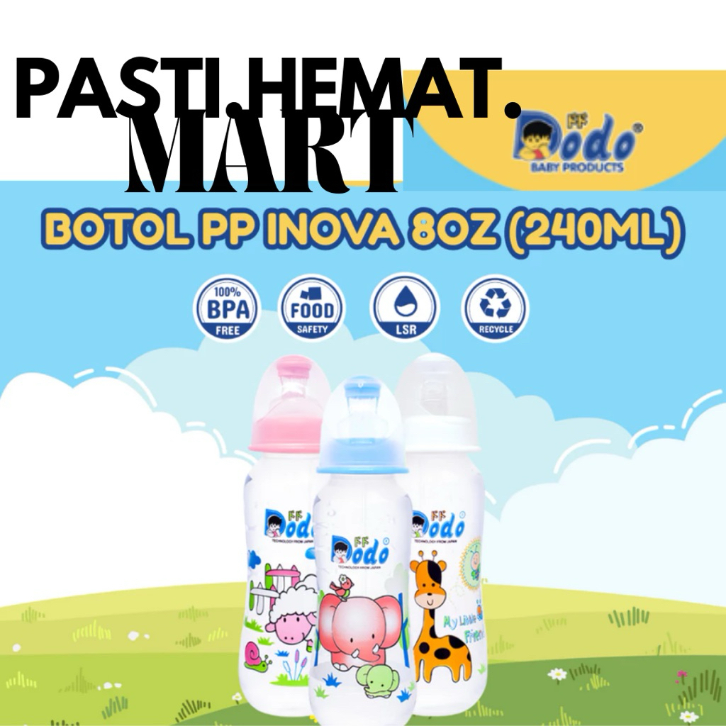 Dodo Botol Susu Anak 8 OZ / 240ML | Botol Dot Besar PP Eko