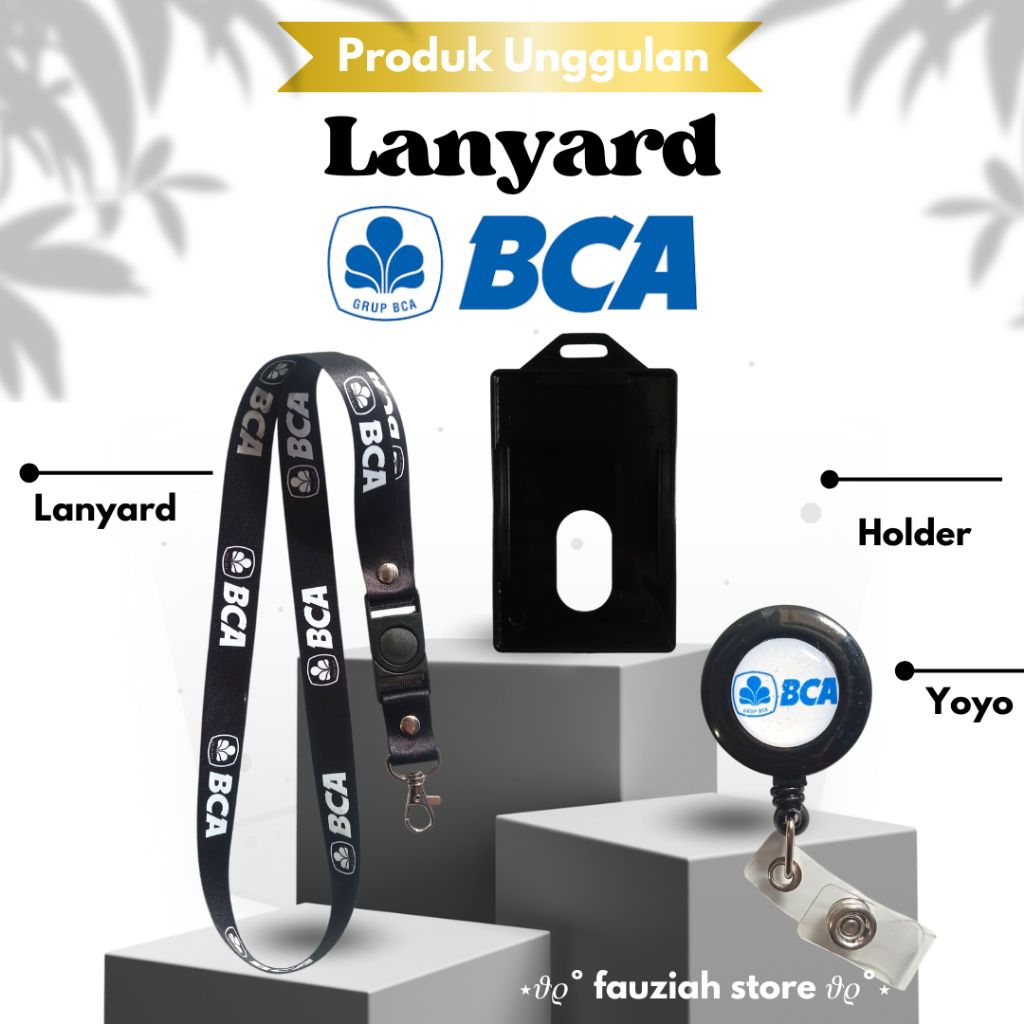 READY! TALI ID CARD BCA Warna Hitam / LANYARD BCA TERMURAH!!!