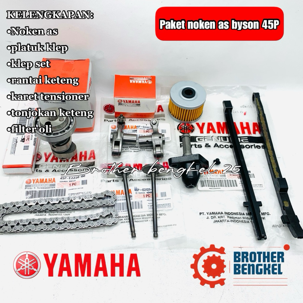 paket noken as byson karbu platuk klep set rantai keteng karet tensioner tonjokan keteng filter oli 