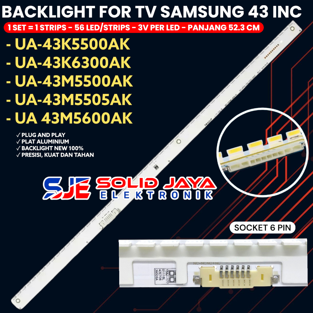 BACKLIGHT TV LED SAMSUNG 43 INC UA 43M5500 43K5500 43M5650 43M5505 AK 43M5500AK 43K5500AK 43M5650AK 
