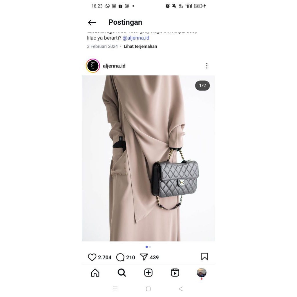 preloved aljenna set laeeba size S set FK long triangle