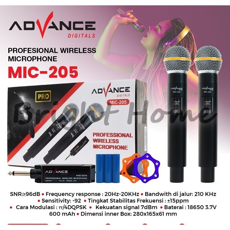 ADVANCE MIC-205 MIC205 MIC 205 Dual Microphone Anti Noise Mic Wireless Recharger