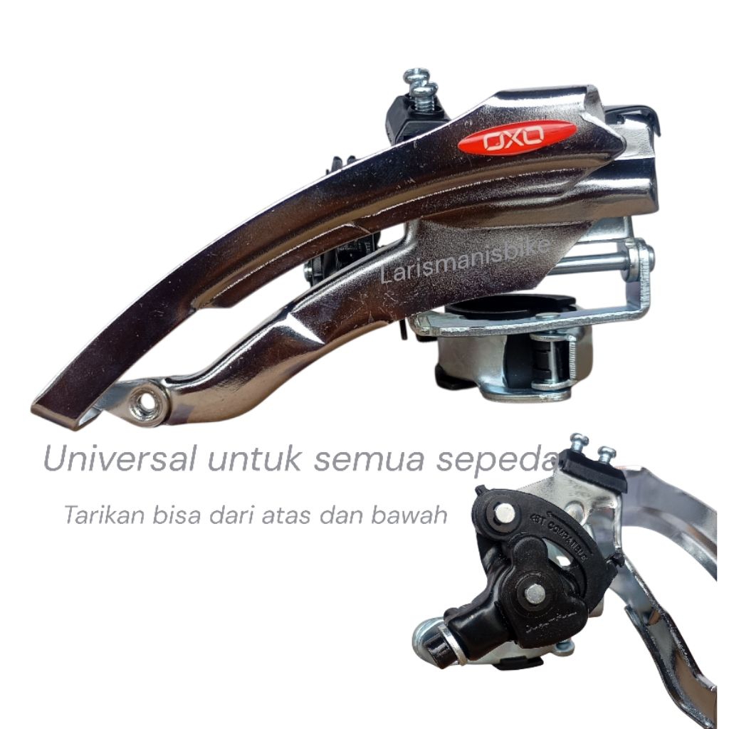 FD kapalan OXO 3 Speed Dual Pull Front Derailleur tarikan atas dan bawah Clamp 28.6 - 34.9