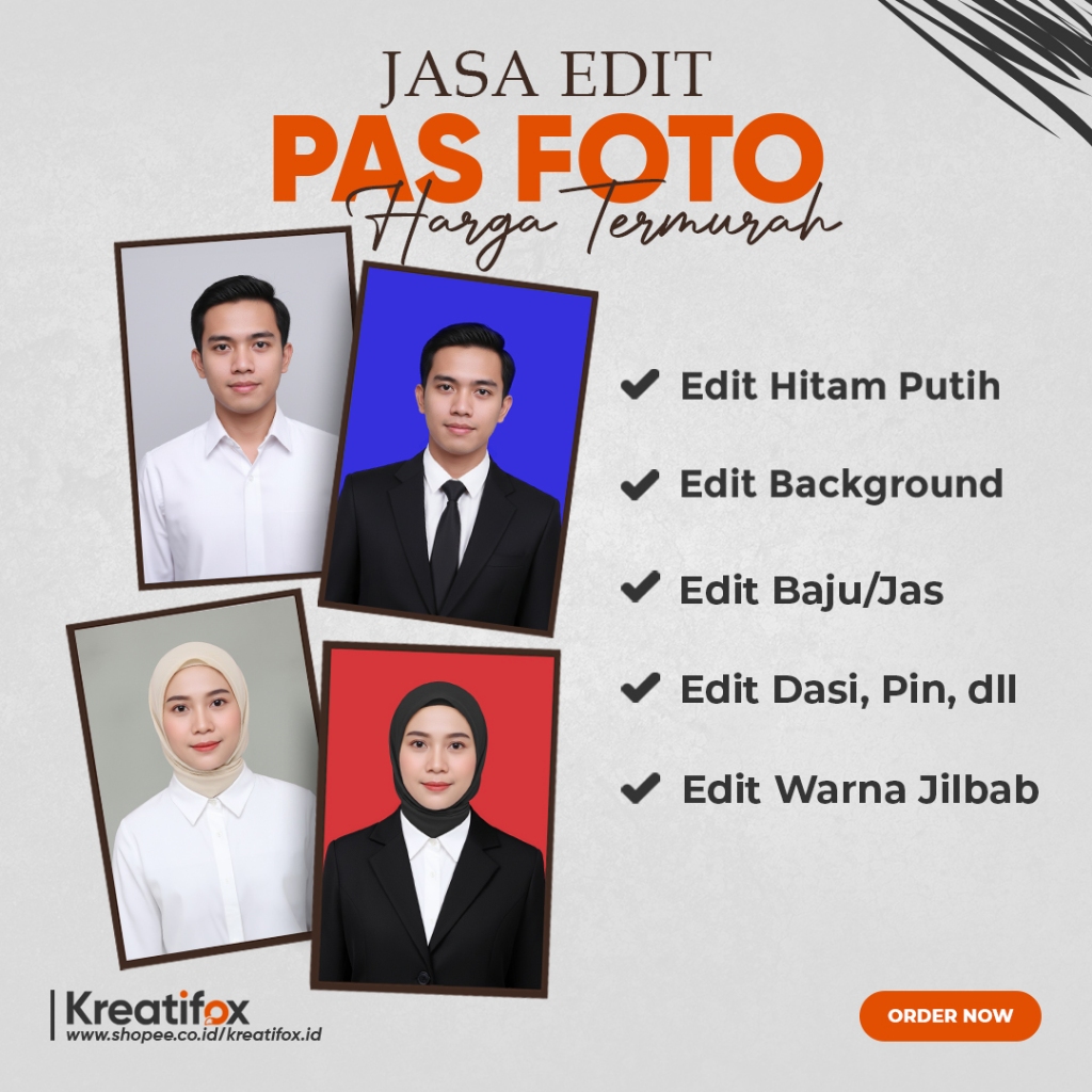 Jasa Edit Pas Foto / Edit Ganti Background / Edit Foto Ganti Jas