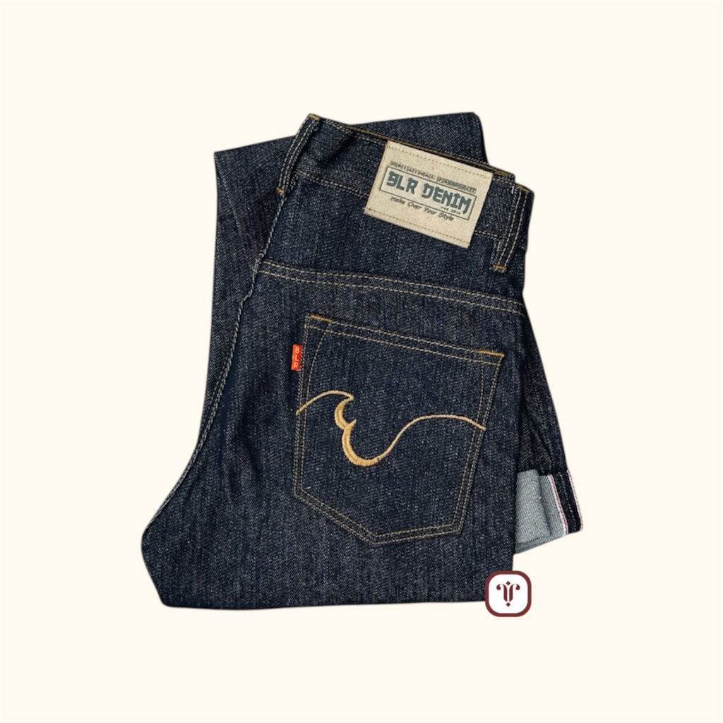 Celana Jeans Pria Raw Denim Selvedge Accent 16oz Sanforized