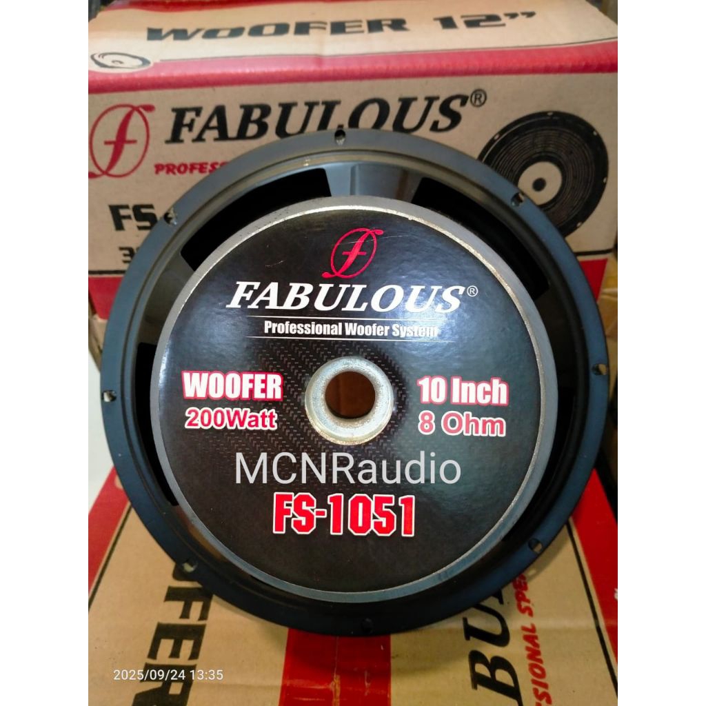 FABULOUS 1051 10 INCH 200 WATT MIDEL DAUN COATING SPEAKER KOMPONEN 10"