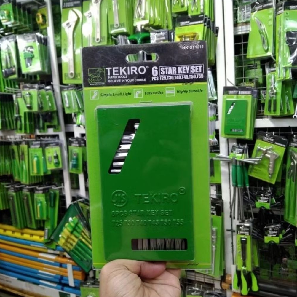 TEKIRO KUNCI L SET BINTANG 6 PCS UKURAN T25 - T55 | STAR KEY SET 6 PCS 100% ORIGINAL TEKIRO