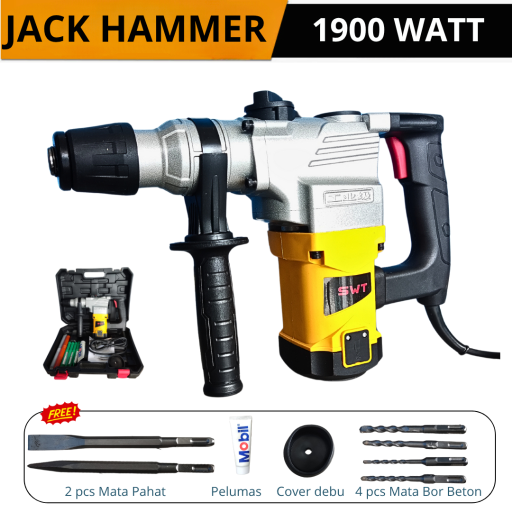 Demolution Hammer Drill Hamer Bor Penghancur Tembok Beton Bobok Tembok