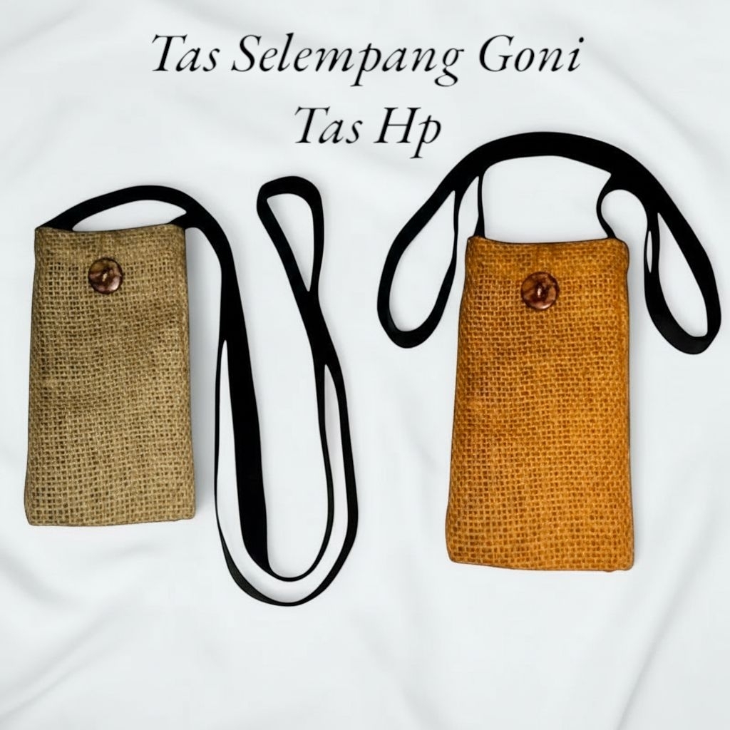 Tas Selempang Mini Dari Kain Goni Cocok Buat Wadah Hp Unik Dan Menarik / Tas Hp