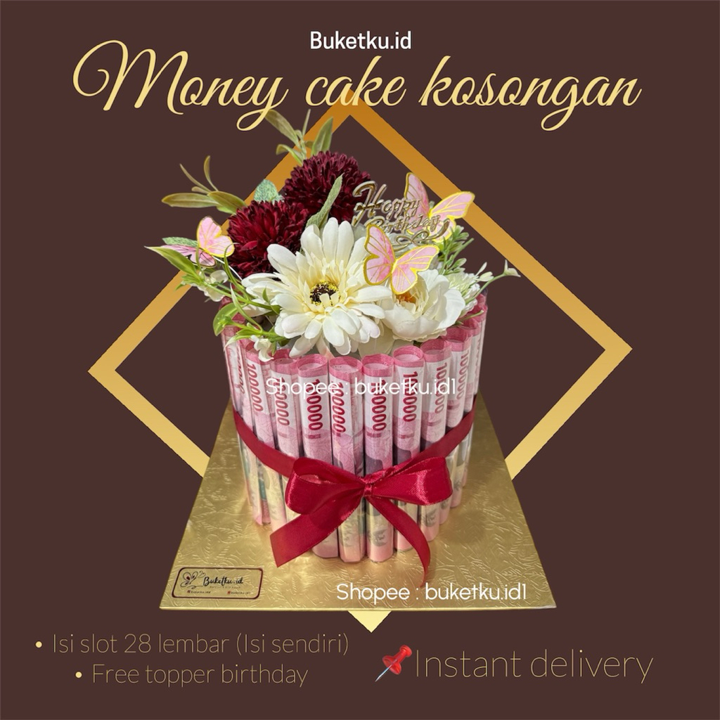 Buketku.id1 [Pre order | BATAM] Money cake kosongan isi sendiri 28 slot/lembar | Money cake kosong |