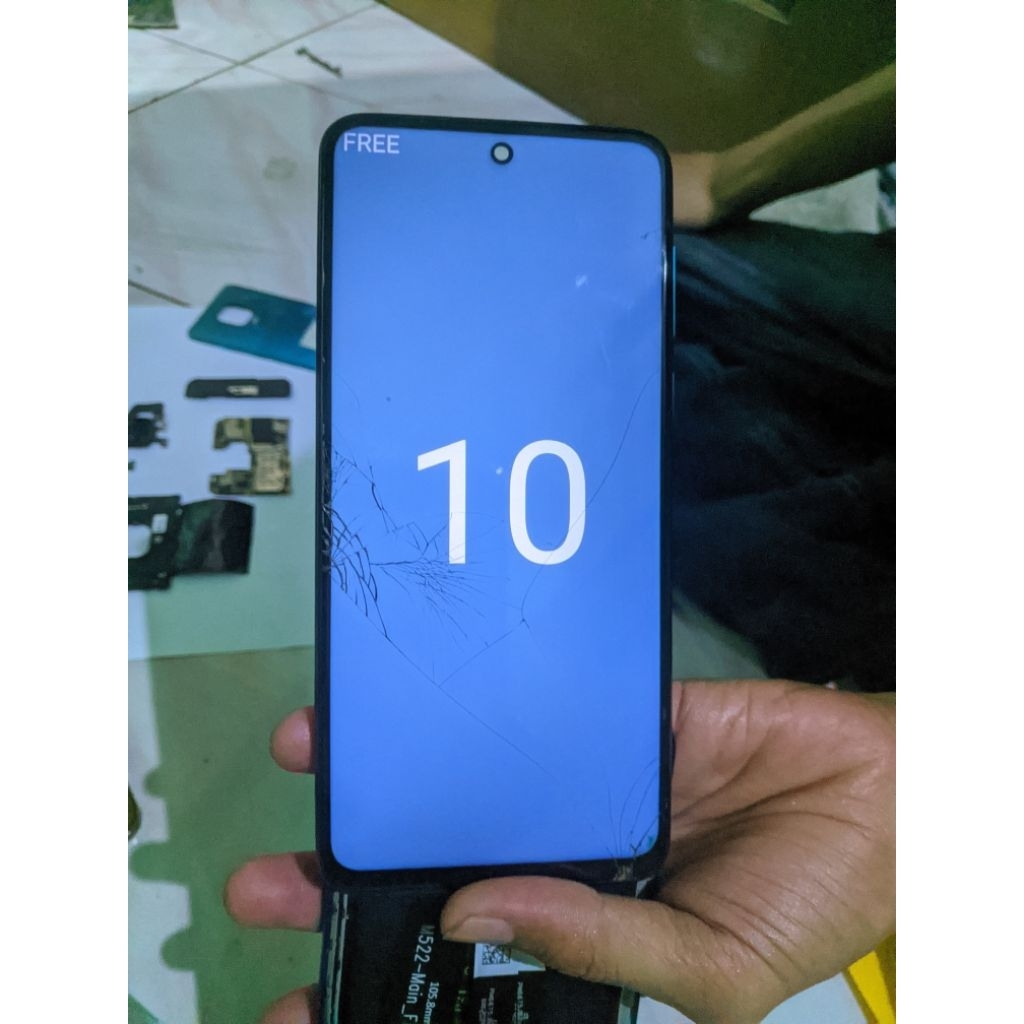 lcd original+frame copotan redmi note 9 pro minus retak
