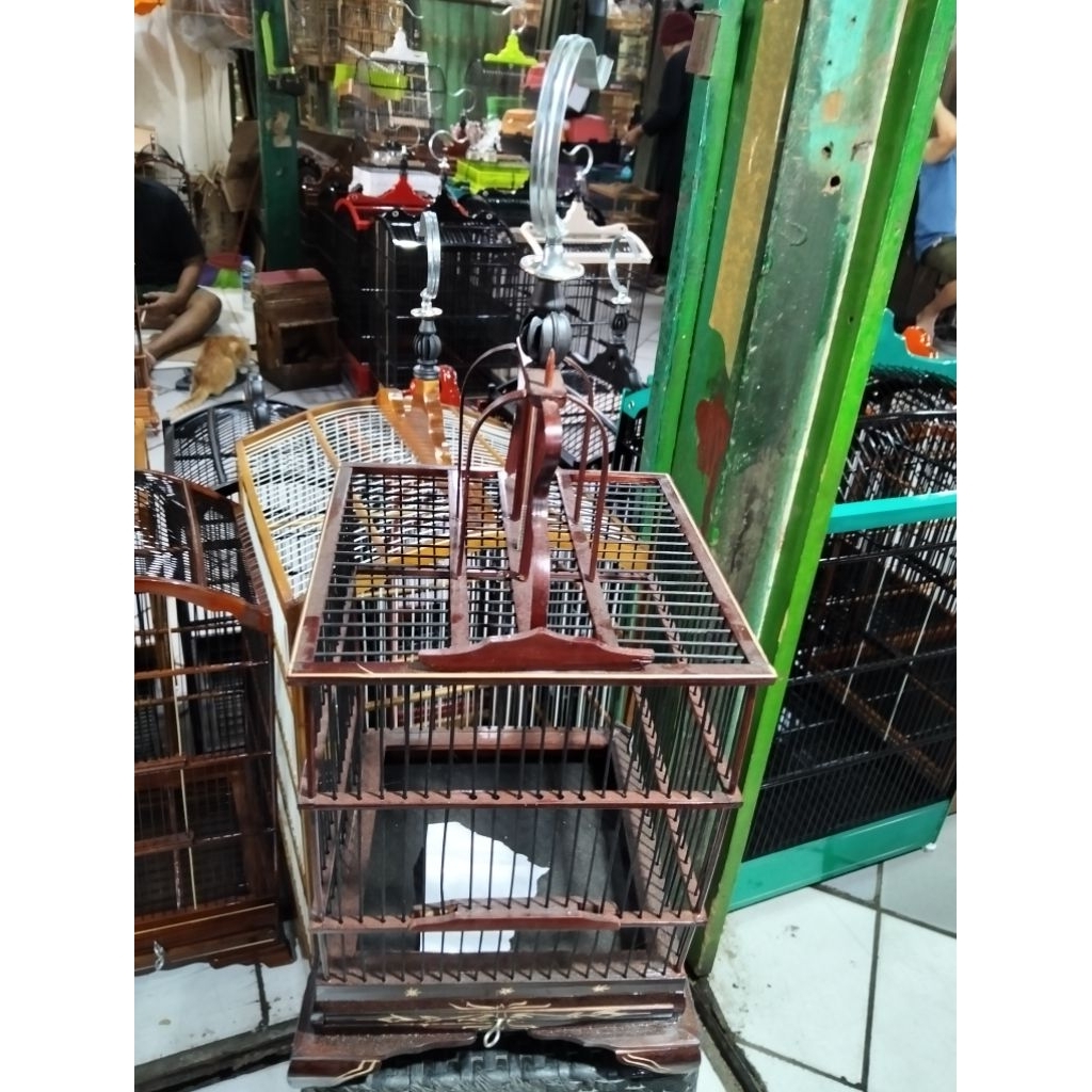 Sangkar Kandang cungkok Bambu 24X24 cm Untuk burcil