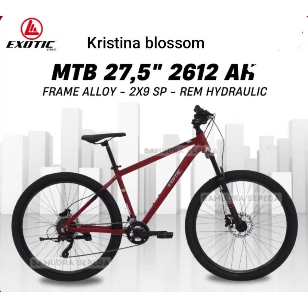 Sepeda MTB mountain bike 27.5 inch Exotic ET 2612 AH Aloy hydraulic by pacific Bandung