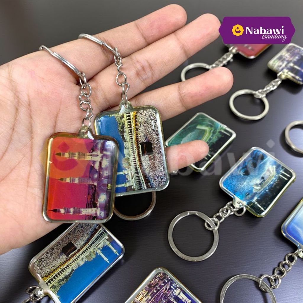 Gantungan Kunci Gambar Kabah / Souvenir Haji / Oleh Oleh Haji Bandung