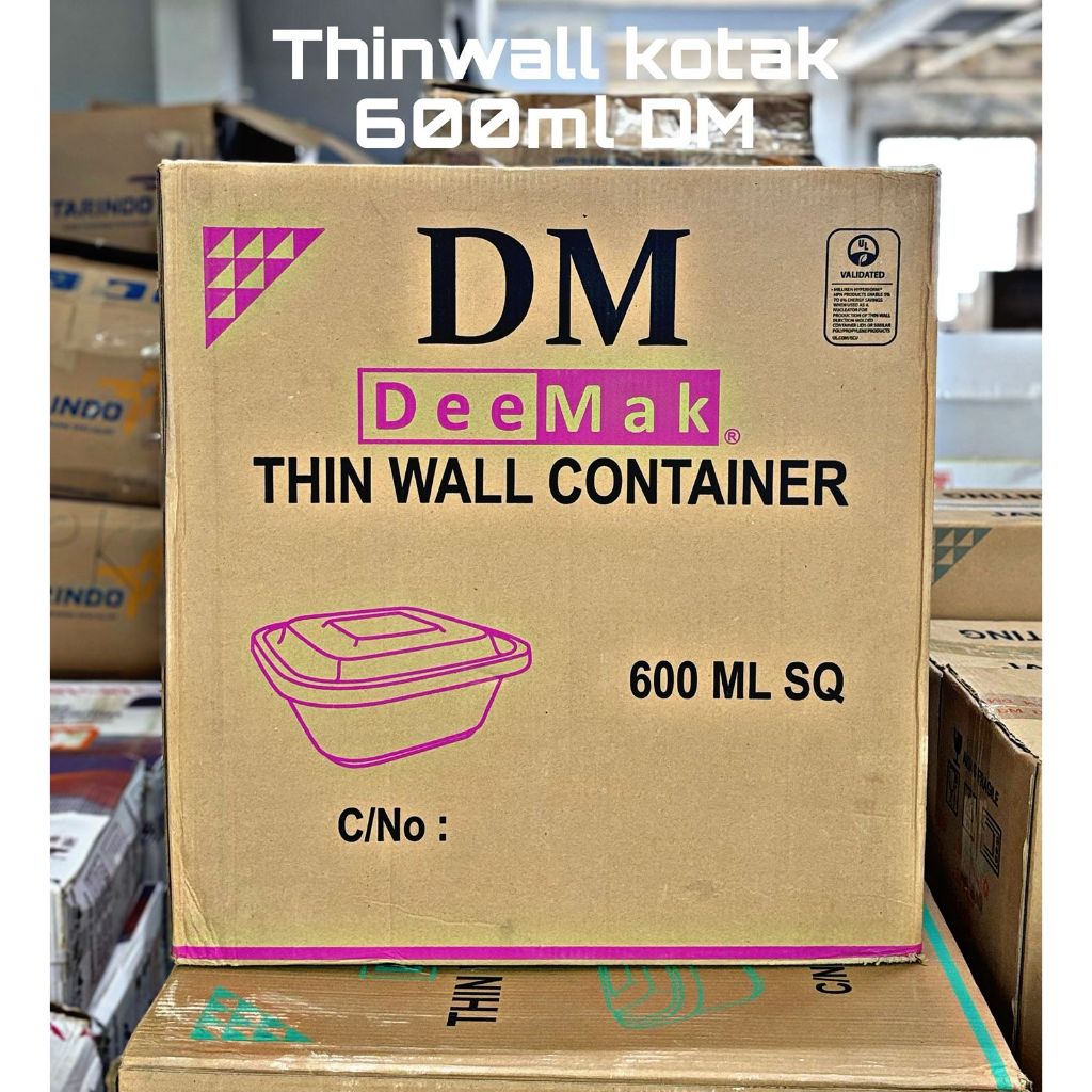 THINWALL MEREK DM SQ KOTAK KECIL/KOTAK MAKAN PLASTIK 1 DUS TERMURAH 600ML BERKUALITAS