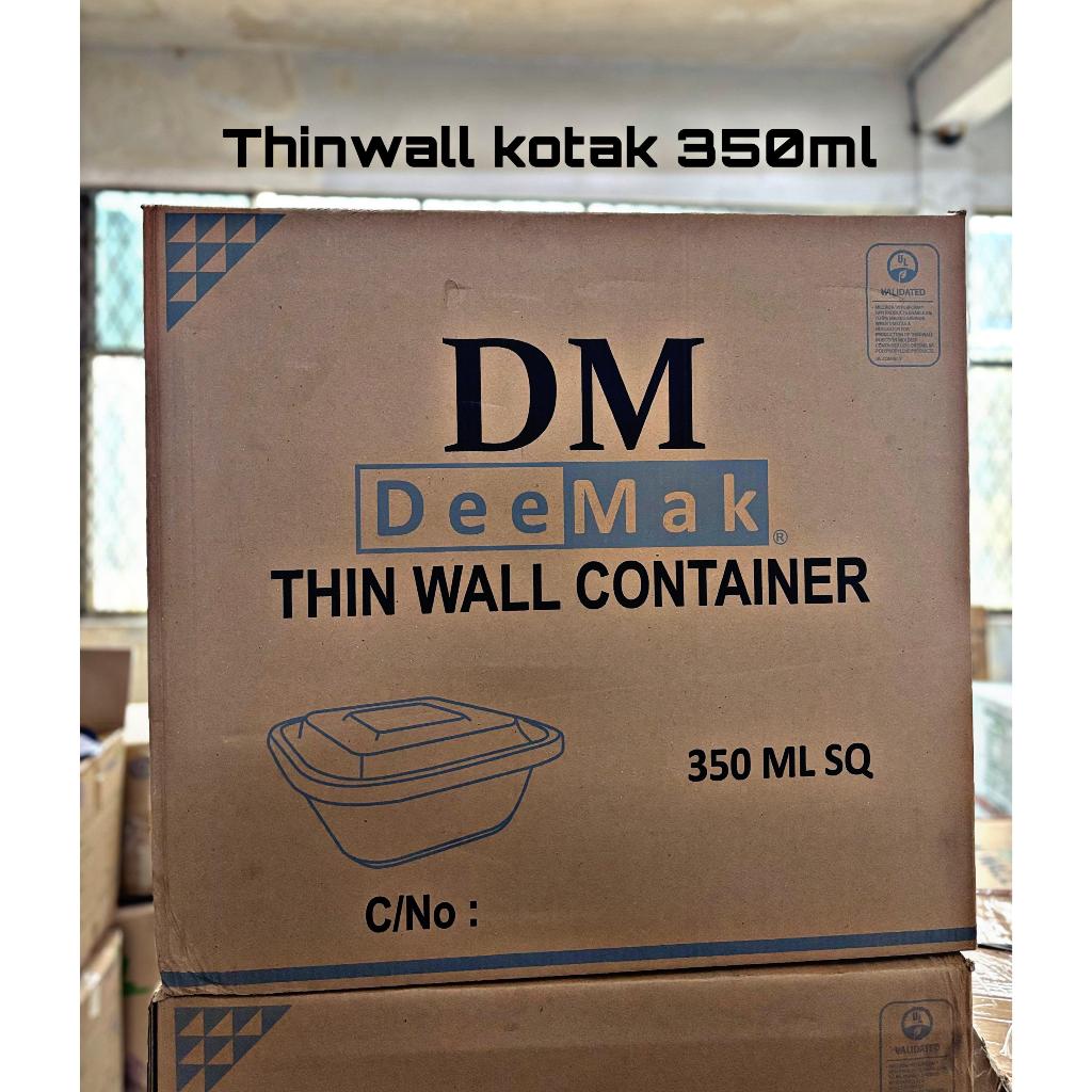 THINWALL MEREK DM SQ KOTAK KECIL/KOTAK MAKAN PLASTIK 1 DUS TERMURAH 350ML BERKUALITAS