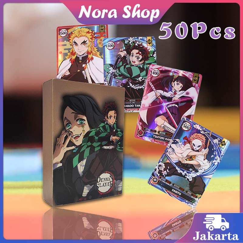 50Pcs Demon Slayer Figure / Demon Slayer Photocard / Kartu Anime Demon Slayer