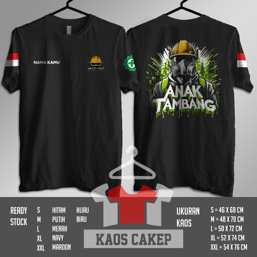 Kaos Safety First Anak Tambang Desain Vektor Gratis Nama Kamu Baju Distro