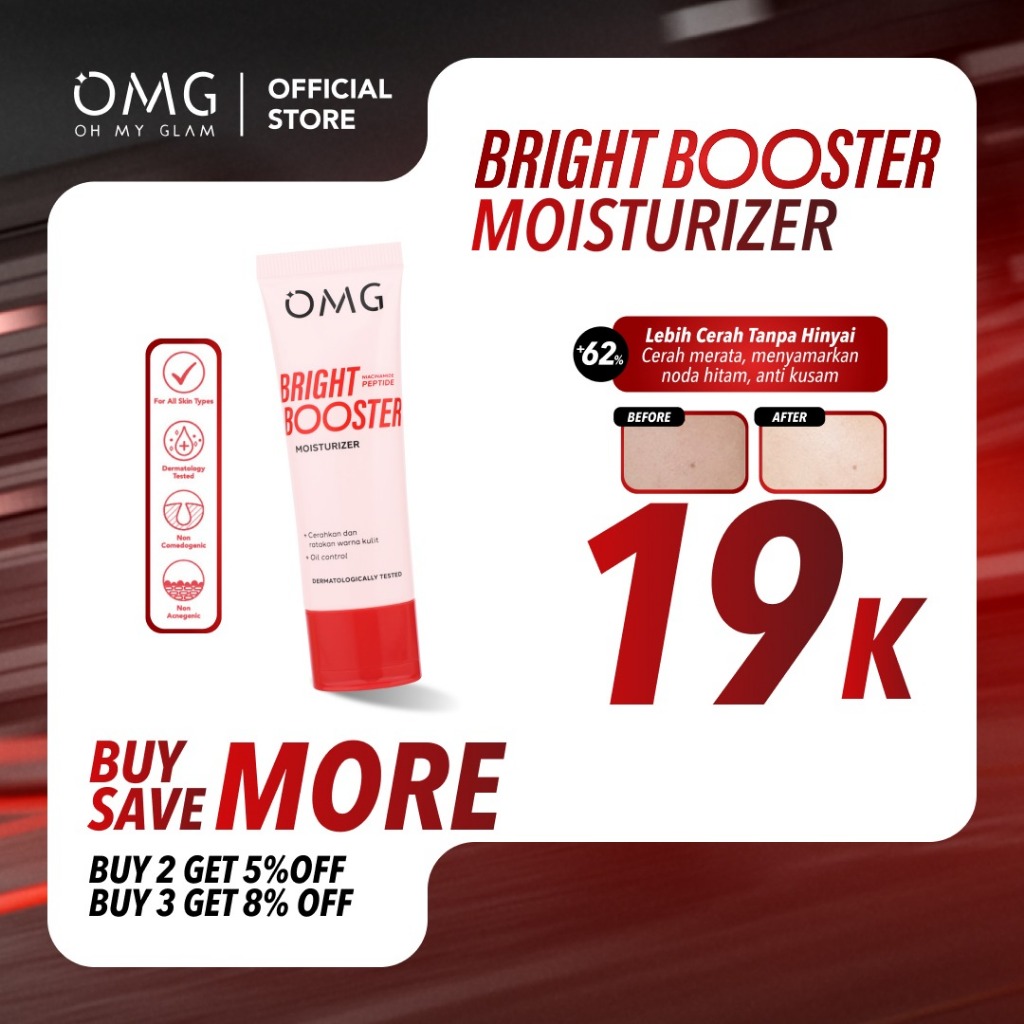 OMG Oh My Glow Bright Booster Moisturizer 25 g -Tone Up Moisturizer - Melembabkan, Mencerahkan, dan 