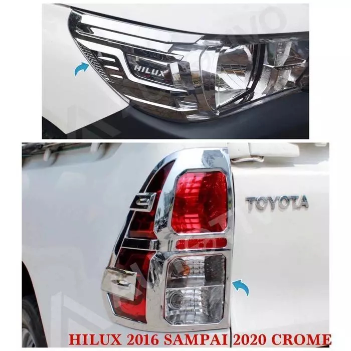 Garnish Lampu Depan Belakang MobilHilux 2016 - 2020 Chrome